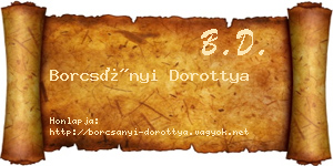 Borcsányi Dorottya névjegykártya